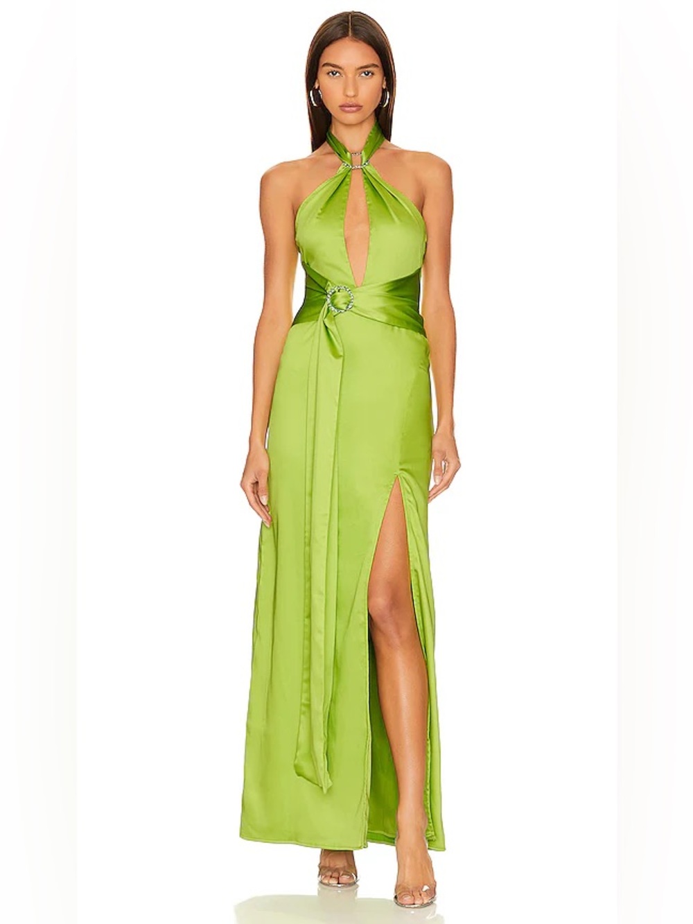 Khanums Kenisei Halter Gown In Limeade — image 8 of 8